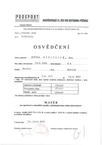 Certifikát zaměstnance